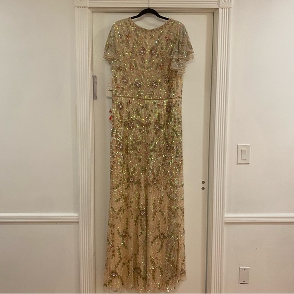 Mac Duggal | 10772 Embellished Ruffled Cap Sleeve V Neck Gown Size 20 NEW - Picture 10 of 10